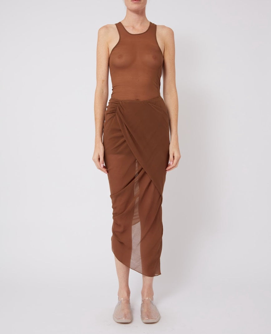 Wrap Skirt in Brown